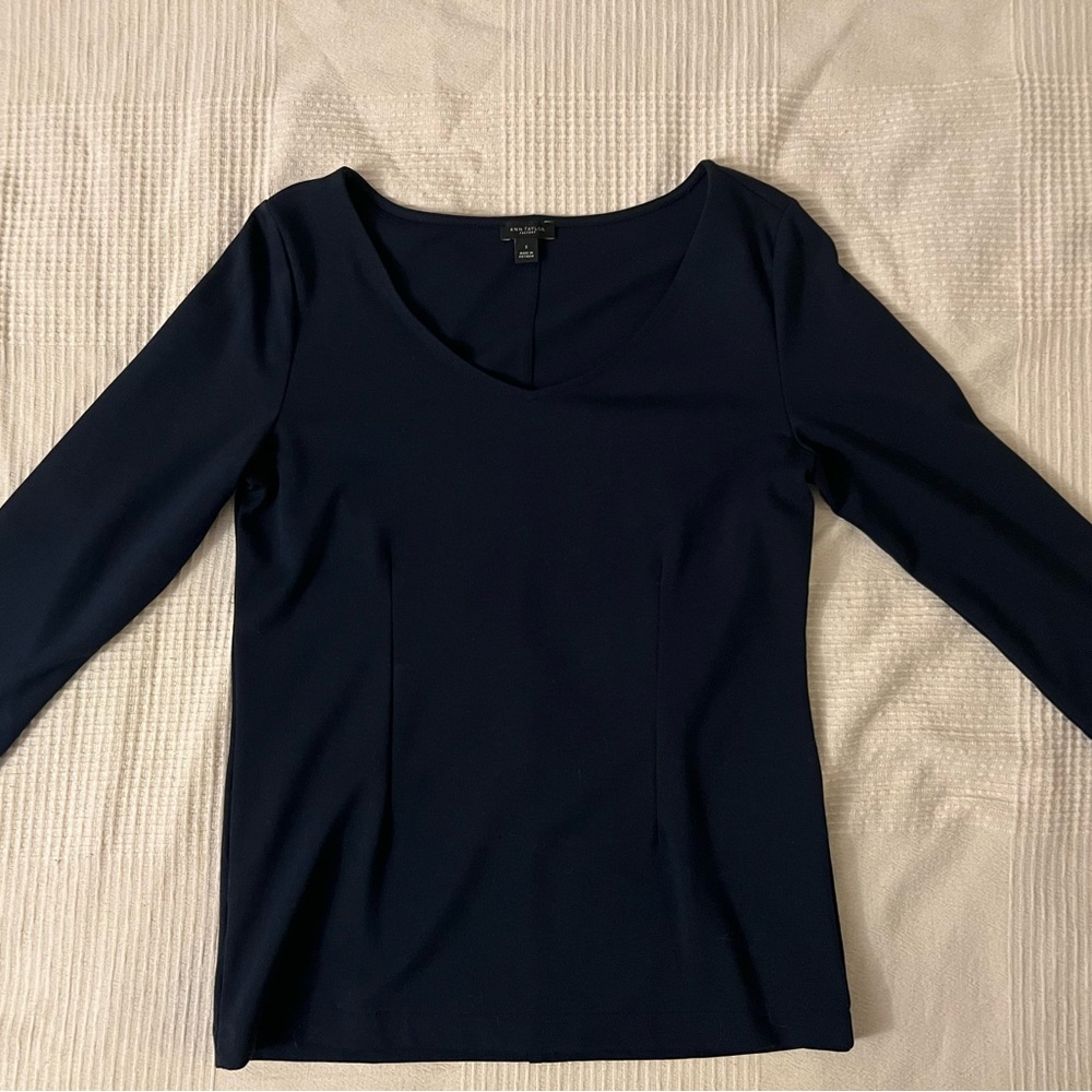 Ann Taylor Blue 3/4 Sleeve Blouse